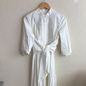 Elie Tahari White Long Sleeve Dress